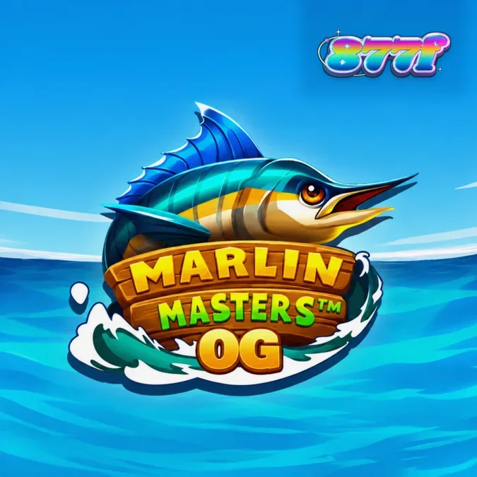 Interface vibrante do slot Marlin Masters OG com símbolos de peixes e pescadores